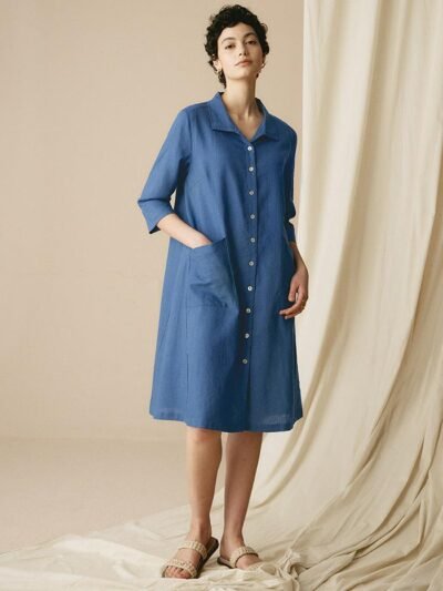 100% Linen Shirt Dress MADISON
