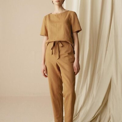100% Linen Two-Piece Casual Linen Tracksuit COLLEEN