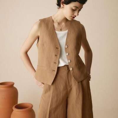 Linen Blend Old Money Vest Suit COURTNEY