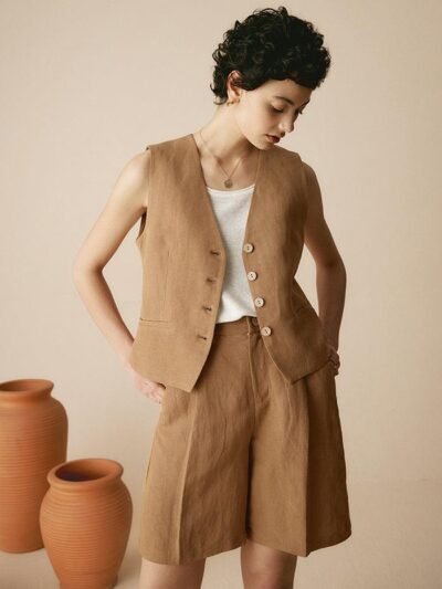 Linen Blend Old Money Vest Suit COURTNEY