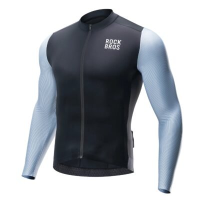 ROCKBROS Men's Cycling Jersey Long Sleeve Pro Road Bike Shirt Full Zipper