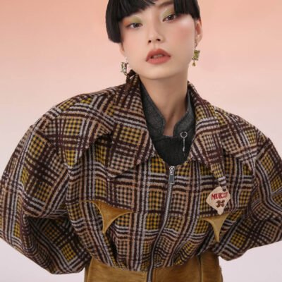 MUKZIN Cropped Sporty Tan Jacket