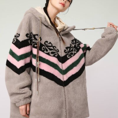 MUKZIN Camel Loose Lambsool Coat