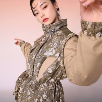 MUKZIN Brown Stitching Parka Jacket