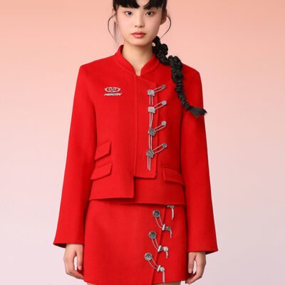 MUKZIN Retro Style Red Original Slim Fashion Coat