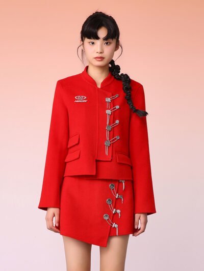 MUKZIN Retro Style Red Original Slim Fashion Coat