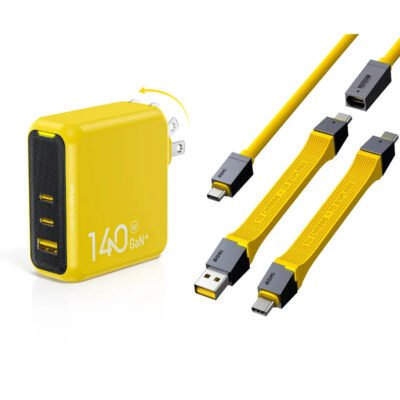 AOHI Magcube Pro 140W GaN Fast Charger with USB4 PD 3.1 Racing Cable Set (40Gbps/ 240W/ 8K) ONLY SOLD IN US