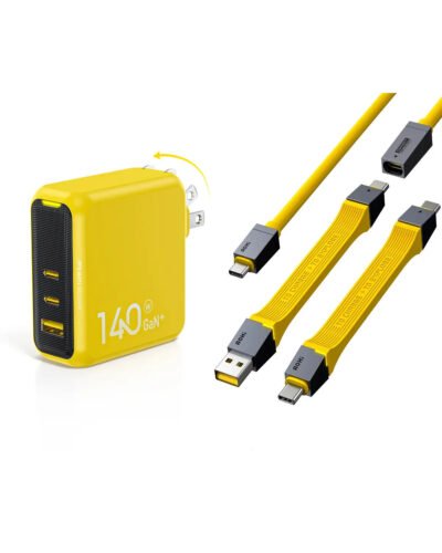 AOHI Magcube Pro 140W GaN Fast Charger with USB4 PD 3.1 Racing Cable Set (40Gbps/ 240W/ 8K) ONLY SOLD IN US
