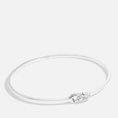 Coach Interlock Pav C Silver-Tone Bangle Bracelet