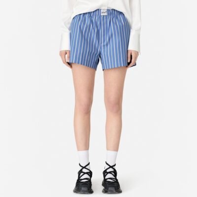 Axel Arigato Boxer Striped Cotton-Blend Shorts
