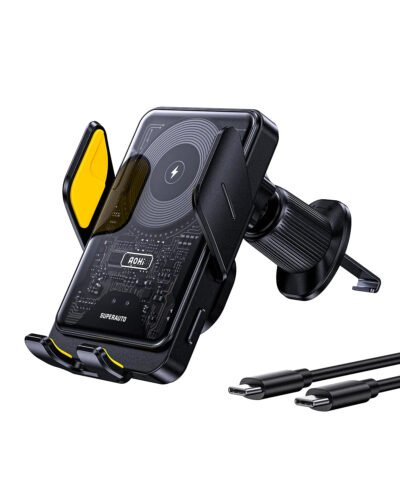 AOHI SUPERAUTO Smart Sensor Wireless Car Charger with 3.3FT C-C Cable