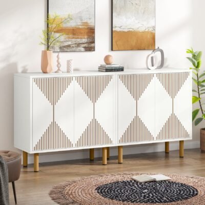 Modern Sideboard Buffet, 59" Wood Storage Cabinet with Doors
