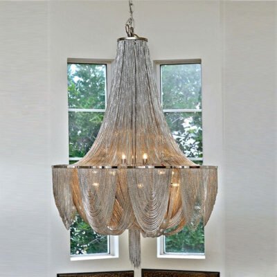 Designer Models Oversized Aluminium Long Tassel Pendant Chendelier for Large Living Room/Staircase/Villa