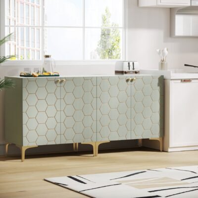 31.5" Sideboard Buffet Set of 2, Modern Storage Cabinet with Doors