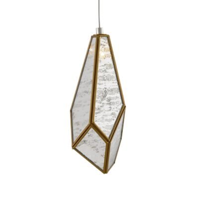 Glass Mirror 1-Light Round Multi-Drop Pendant