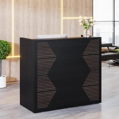 47" Reception Desk, Modern Front Desk Retail Counter for Office