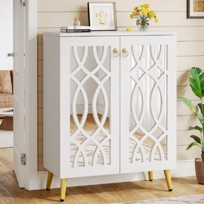 5-Tier Shoe Cabinet, 25-Pair Mirrored Shoe Rack Storage Organizer