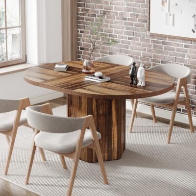 55" Conference Table, Oval Rustic Meeting Table For 6 People