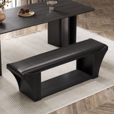 57" Long Dining Room Bench, Upholstered Kitchen Benches for 2 to 3