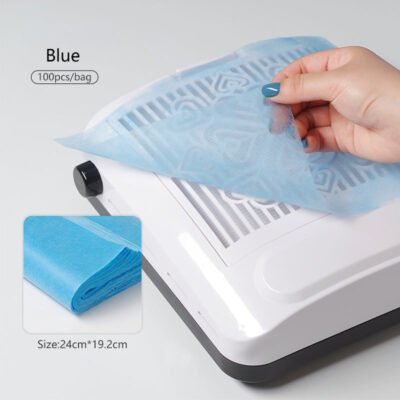100pcs Manicure Machine Dust Filter Paper Blue