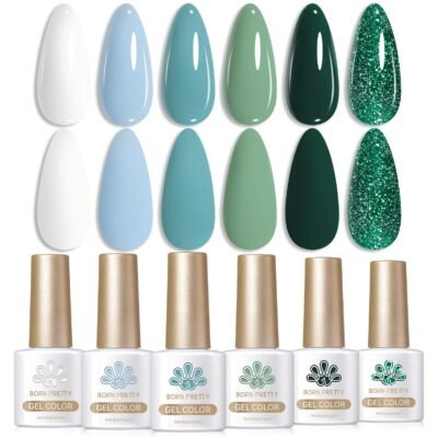 6 Colors Green Gel Polish Set S06 Amazon Rainforest 7ml