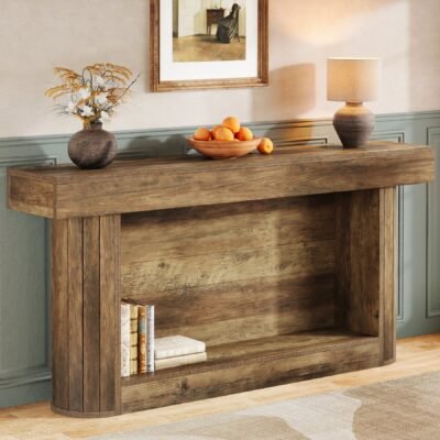 63 Console Table, 2-Tier Entry Hallway Table Sofa Table Behind Couch