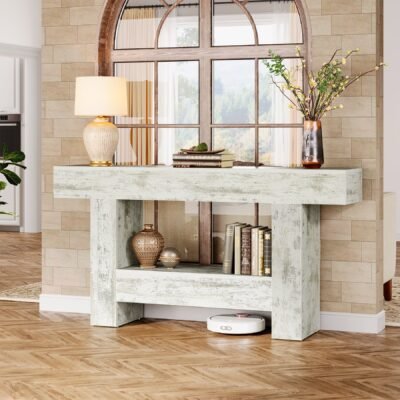 63" Console Table, Farmhouse Sofa Table Entryway Table With Storage
