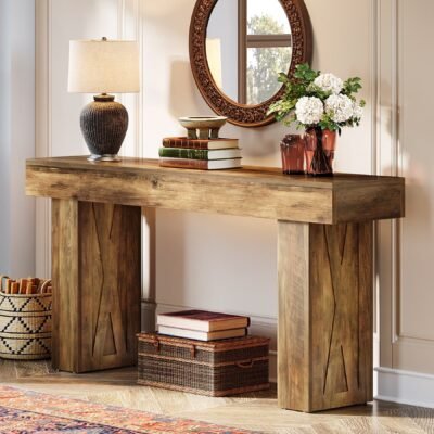 63 Console Table, Farmhouse Sofa Table Hallway Table