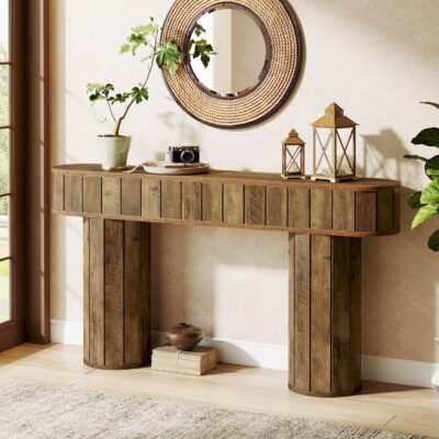 63 Console Table, Long Rustic Sofa Table Entryway Table