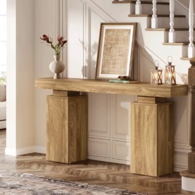 63" Console Table, Wooden Entryway Table Foyer Stand