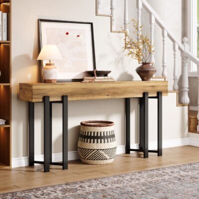 63 Console Table, Wooden Sofa Table Hallway Foyer Table