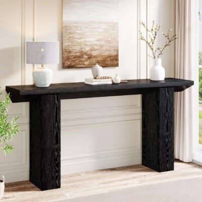 63 Console Table, Wooden Sofa Table Long Entryway Table