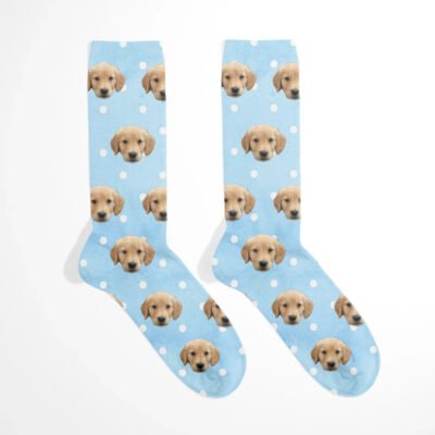 Personalized Polka Dot Pet Face Socks