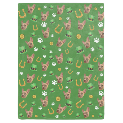 Personalized St. Patrick's Day Custom Pet Photo Blanket