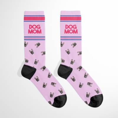 Retro Dog Mom Pet Face Pattern Socks
