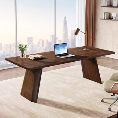 70.8" Wood Executive Desk, Large Home Office Computer Desk Workstation