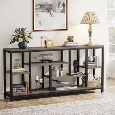 70.9" Console Table Entryway Sofa Table with Storage Shelves