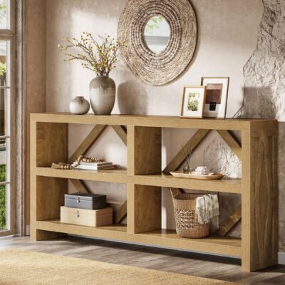 71" Console Table, 3-Tier Sofa Table TV Stand with Storage