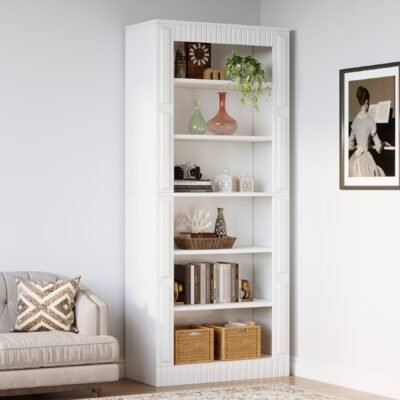 73" Modern Bookcase, 6-Tier Tall Etagere Bookshelf with Storage Shelves