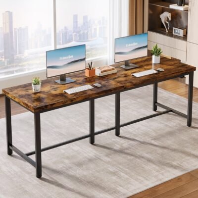 78.7" Two Person Desk, Double Computer Desk Study Writing Table