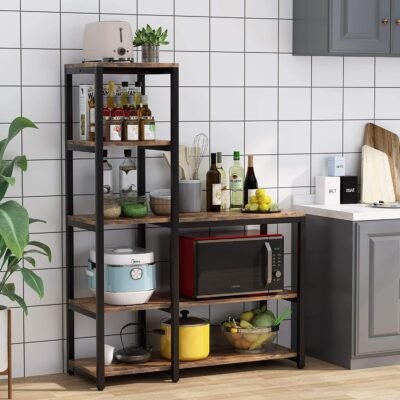Freestanding Kitchen Baker's Rack, 5-Tier Microwave Oven Stand Shelf