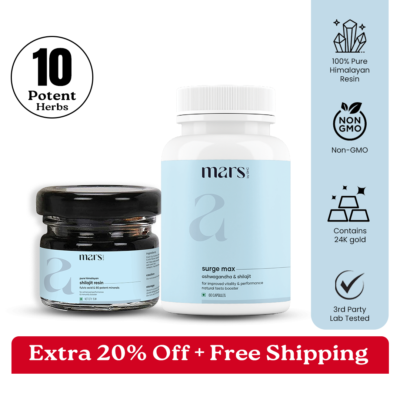 Performance Combo: Pure Himalayan Shilajit Resin & Natural Ashwagandha Capsules