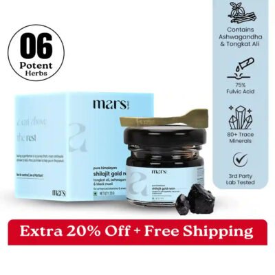 Mars Pure Himalayan Shilajit Gold Resin: Powered with Ashwagandha, Maca Root & Black Musli