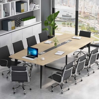 6FT / 8FT Conference Table, Modern Boat Shaped Meeting Table