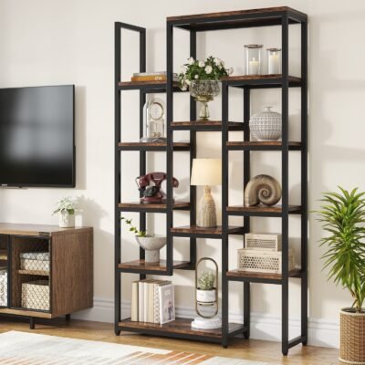 70.9" Bookshelf Display Bookcase with 12 Open Shelves