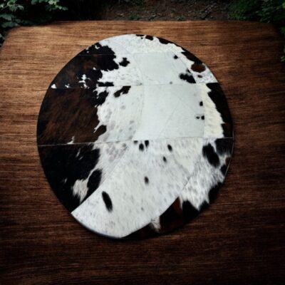 Moon Pattern Cowhide Round Rug Size 5'x5'