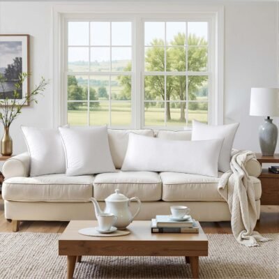Throw Pillows with 100% Cotton Covers (Set of 2)
