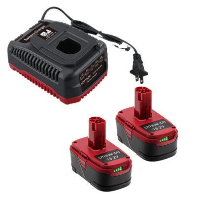2 Pack For Craftsman 19.2 Volt Battery Replacement With For Craftsman Battery Charger  C3 19.2 volt Lithium-Ion & Ni-Cd