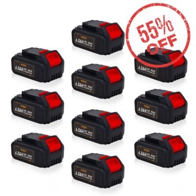 For Dewalt 20V DCB200 Battery 6.0Ah Replacement  DCB205 Batteries 10 Pack