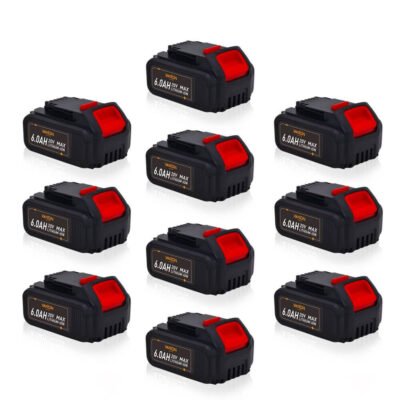 For Dewalt 20V DCB200 Battery 6.0Ah Replacement  DCB205 DCB200 Batteries 10 Pack